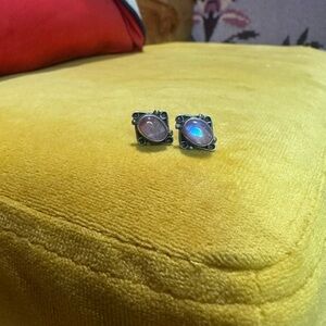 PINK OPAL STERLING stud earrings